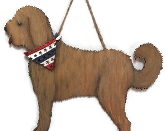 Golden Doodle Hanging Decor ,  Laborador,  Poodle,   Dog Lover  Hand Painted