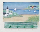 Nautical  Handpainted Key Box/ Hanging Storage / Wedding Gift