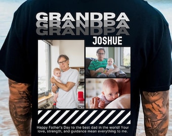 gift for grandfather,grandpa tshirt best,father day gift,photo collage tshirt,tshirt with name,polo shirt with photos of grandpa,gift