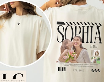 Custom Mom Photo Shirt - Personalized Mother’s Day Gift - Best Mom Ever T-Shirt with Pictures - Custom Name Shirt for Mom