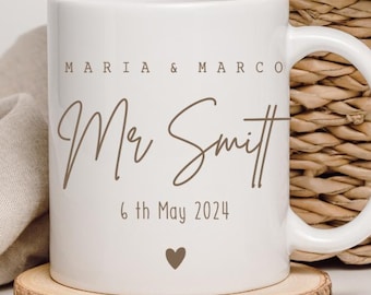 couples gift, wedding gift for couple, just married gift, his and hers decor, mrs and mrs mug, cup couple gifts, Just Married Present