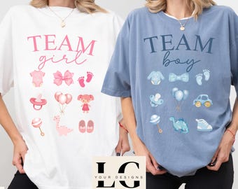 Comfort Colors® Boy Mama T-Shirt, team boy shirt, gift for her, Gender Reveal Tee, coquette graphic tee,t shirt for mother,Team Girl Shirts
