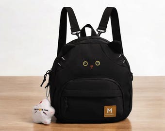 Cartoon Cat Backpack: Small Travel Bag for Women & Students