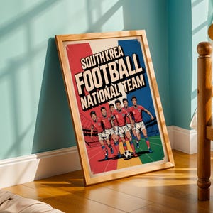 South Korea Football Poster: Retro Sports Art Print