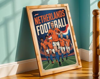 1966年ワールドカップ アートプリント：レトロサッカーポスター、赤