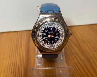 Vtg Swatch YGS103 Ocean Storm Watch Irony 1993 35mm Swiss Rare - New Battery