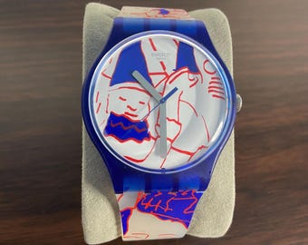 Reloj Swatch SUOZ217 Juls Art Peace Hotel 41 mm Artista suizo – Batería nueva