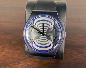 Swatch Microsillon SUON124 Watch – Classic Quartz, 40 mm, Black Dial, Vintage Style, Unisex - New Battery