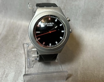Swatch Watch Irony Big 2003 YGS9007 Obscurity Loomi Black Silver - New Battery