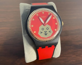 Swatch SO32Z107 Year of the Rabbit nieuwjaarshorloge Swiss Luna 41 mm – nieuwe batterij