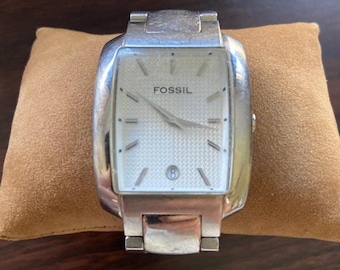 Reloj Fossil Arkitekt para hombre FS-4008, tono plateado, 32 mm, indicador de fecha – Batería nueva