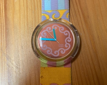 Vtg 1992 Pop Swatch Watch PWK115 Corolla 42mm Swiss Retro 1990's - New Battery
