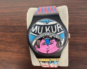 Swatch Horloge 38 mm Tadanori Yokoo SUOZ334 City Design Wonders Earth Isamu Kurita
