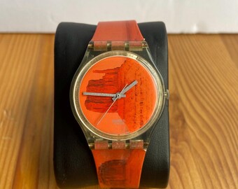 Vintage 1990s Swatch Watch – Zerkon Elements Collection “Grand Canyon” GK240 – 32mm Swiss Quartz