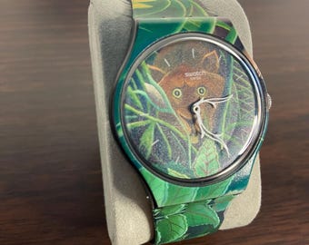 Swatch THE DREAM SUOZ333 Watch by Henri Rousseau MoMA New Gent 41 mm nieuwe batterij