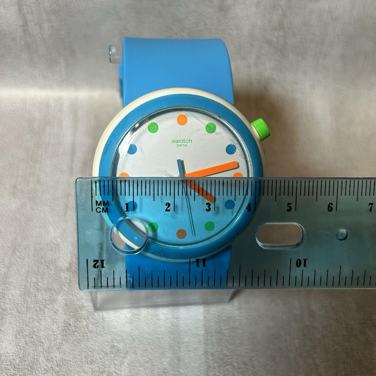 Vtg SWATCH Popping Pop Watch Aqua Dot PNW102 Rare Blue 42mm - New