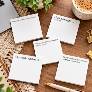 Funny Post-it® Notes Stationary, Sarcastic Sticky Notes, Funny Co-Worker Gift, Office Stationary, Sticky Notes for School, Reminder Notes