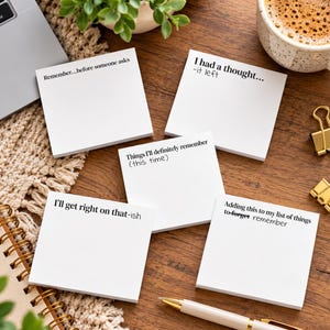 Funny Post-it® Notes Stationary, Sarcastic Sticky Notes, Funny Co-Worker Gift, Office Stationary, Sticky Notes for School, Reminder Notes