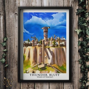 World of Warcraft Thunder Bluff wall art | Printed poster | WoW present | Warcraft fan art | Nerdy gift | Gift for gamer | Gaming room ideas
