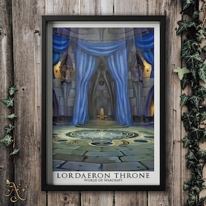 World of Warcraft Lordaeron Throne wall art | Printed poster | WoW present, Warcraft fan art, Nerdy gift, Gift for gamer, Gaming room ideas