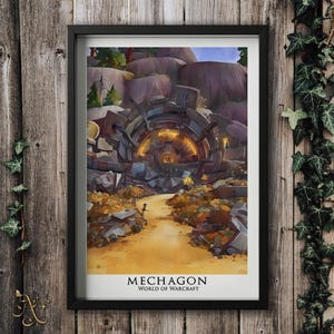 World of Warcraft Mechagon wall art | Printed poster | WoW present | Warcraft fan art | Nerdy gift | Gift for gamer | Gaming room ideas