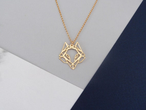 geometric fox necklace