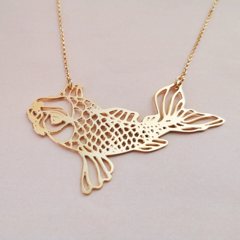 Koi fish necklace goldfish koi necklace japanese koi jewelry Etsy