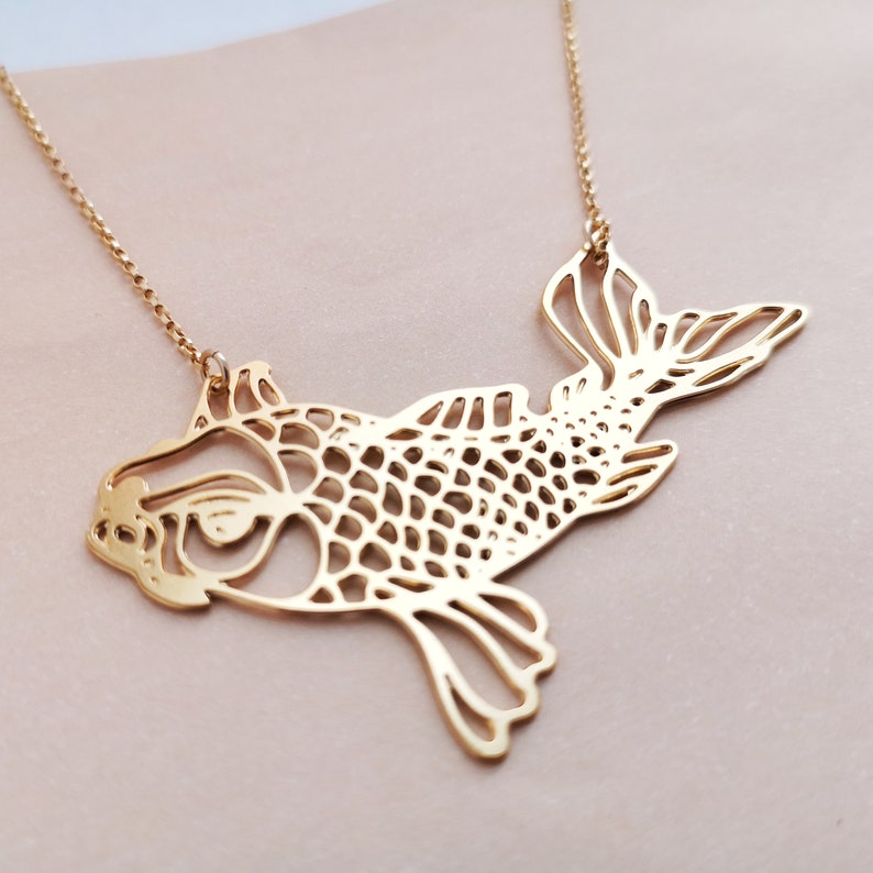 Koi fish necklace goldfish koi necklace japanese koi jewelry Etsy