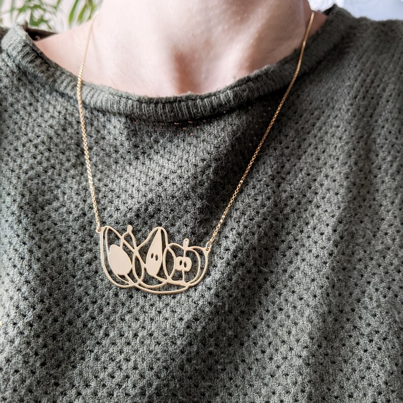 Fruit Jewelry Fruit Necklace Fruit Charm Vegetarian Vegan Etsy