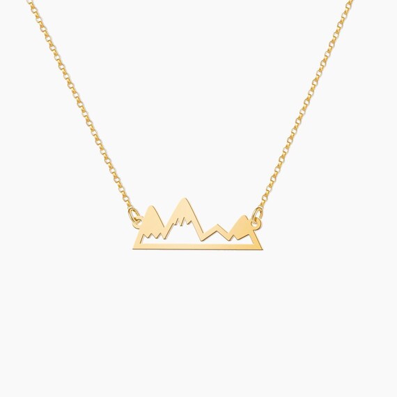 mountain necklace mountain jewelry gold mountain range | Etsy