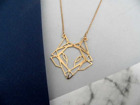 geometric fox necklace