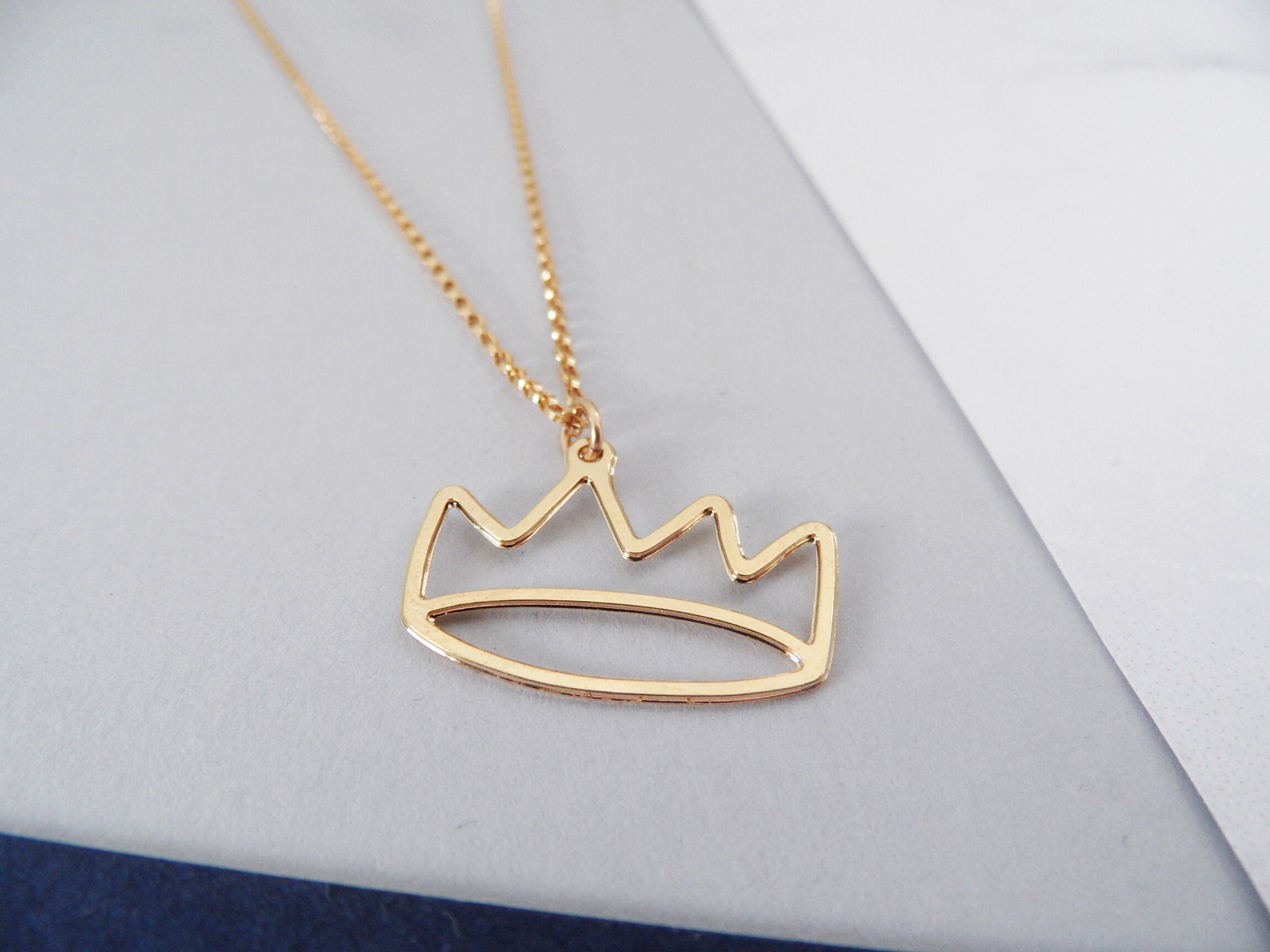 King crown necklace gold crown charm royal gift