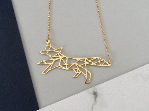 geometric fox necklace