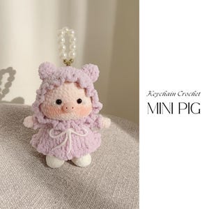 Mini Pig Crochet patterns, kawaii pig crochet amigurumi, Pig keychain crochet animals, Mini Pig crochet gifts, farm lover gift crochet, hand