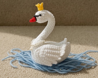 White Swan Crochet Pattern: Elegant Bird Amigurumi (PDF Download)