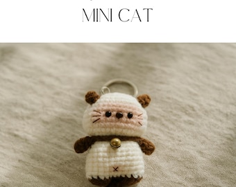 Mini Cat Keychain Crochet Pattern: Amigurumi Animal Gift (PDF Download)