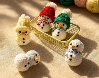 Crochet Snowman Keychain Pattern | Amigurumi Animal (PDF Download)