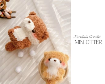 Mini Otter Crochet Pattern: Amigurumi Keychain, Ocean Lover Gift (PDF Pattern)