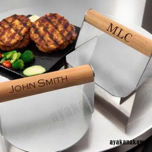 Burger Press Smasher Weight Grilling Accessories Grill Personalized Valentines Gift For Him Her Dad Men Barbeque Chef Bbq Kitchen Cooking