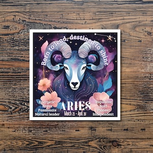 Widder Sternzeichen Aufkleber Astrologie Geschenk für Widder-Liebhaber Horoskop Dekor Widder Geburtstag Merkmal Widder Ästhetische Aufkleber Widder Persönlichkeit Vinyl