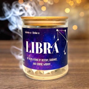 Cadeau du zodiaque pour femme balance - bocal à messages positifs horoscope pour signe balance - autocollant astrologie, notes d'affirmation spirituelle et amour de soi