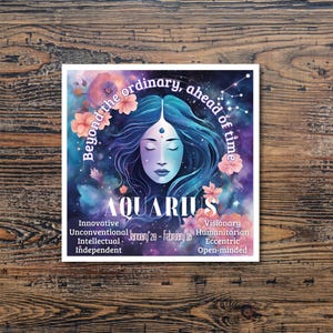 Wassermann Sternzeichen Aufkleber Astrologie Geschenk für Wassermann-Liebhaber Horoskop Dekor Wassermann Geburtstag Eigenschaften Wassermann Aufkleber Ästhetisches Vinyl