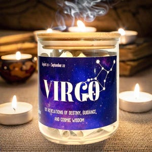 Horóscopo de Virgem + Adesivo de Vinil, 101 Cartões de Motivação Diária - Presente de Mentalidade de Crescimento, Presente de Astrologia do Zodíaco, Caixa de Autocuidado Signo Feminino