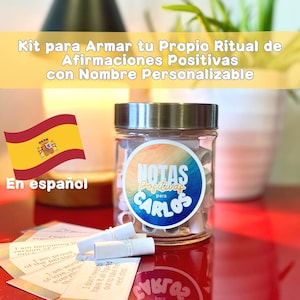 Crea Tu Propio Ritual de Afirmaciones – Kit Calcomania Personalizado con Nombre - 50 Positivos, Regalo de Bienestar y Manifestación