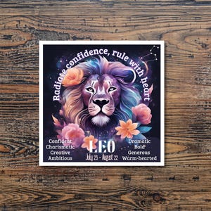 Pegatina de vinilo del signo zodiacal Leo, regalo astrológico para amigos Leo, regalo de horóscopo, regalo de cumpleaños Leo, personalidad Leo, decoración Leo