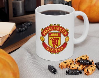 Manchester United Ceramic Mug: Football Fan Coffee Cup - 11oz