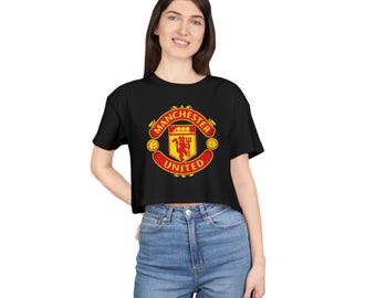 Manchester United Crop Top: Women&#39;s Soccer Tee, Red Devils Jersey