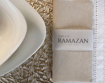 Ramadan Napkin Bands – 6 Designs | Table Decoration for Iftar | Ramadan Mubarak Bands