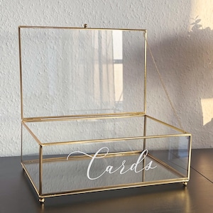 Autocollant en vinyle pour boîte à cartes de mariage – Autocollants pour boîte cadeau – Lettrage personnalisé – Message de mariage – Boîte en verre pour cadeaux – Boîte de mariage