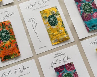 Personalized Kolonya Mendil Cards | Party Favors | Engagement | wedding | Mevlid | Henna evening | Eyüp Sabri Tuncer Kolonyalı Mendil